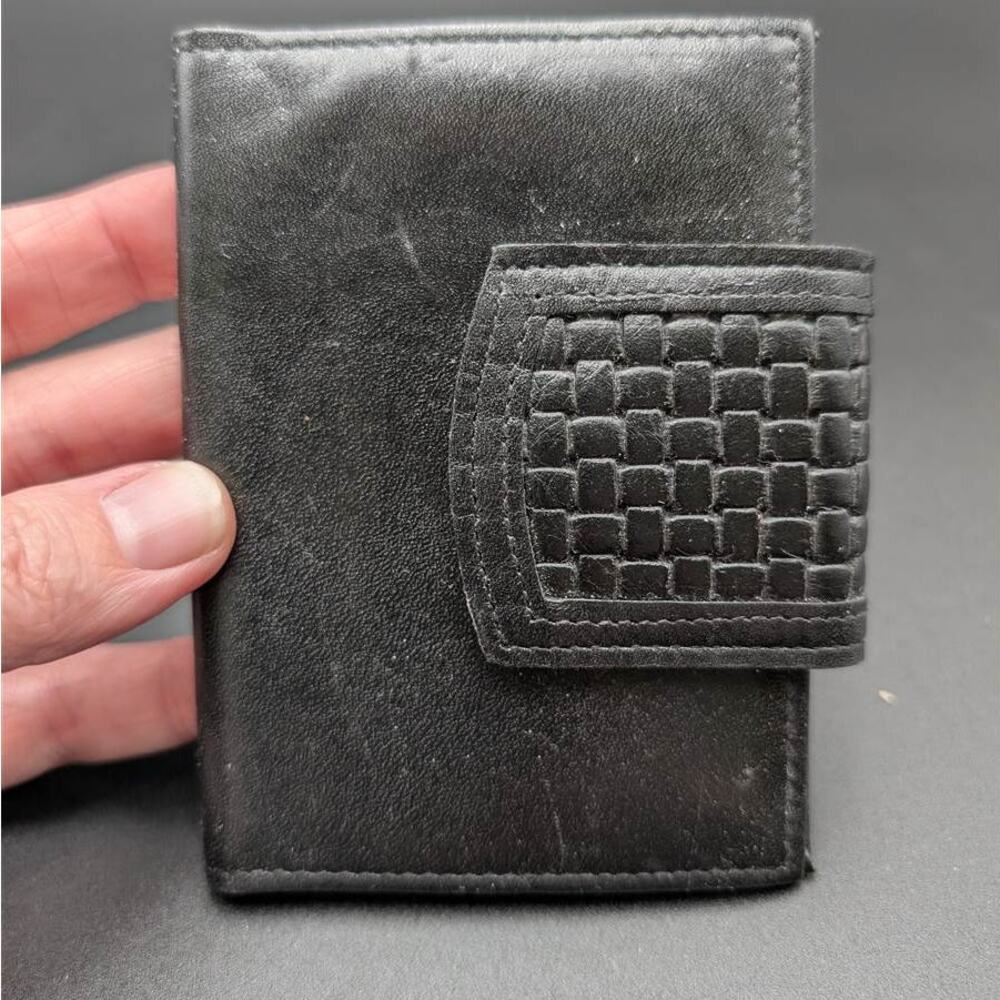 Vtg Prince Gardner Wallet Card Holder Mens Black Leather Bifold Made in the USA